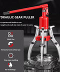 Grease Monkey Approved Hydraulic Bearing Puller Set With Tough As Nails Jaws And Swivel Pump for stubborn hubs, featuring forged steel jaws.