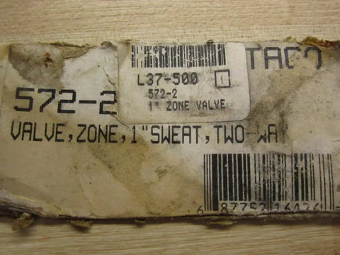Heavy Duty Zero Hassle One Inch Sweat Zone Valve For Hydronic Heating Systems Smooth Quiet Operation Manual Override Knob Easy Install Gold Series Replacement Part Rock Solid Performance label showing specifications for a 1 inch valve.