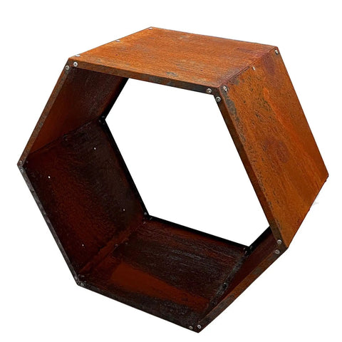 Hexagon Firewood Log Rack Built Tough With Honeycomb Design For Wood Storage Indoor Outdoor Use Durable Steel Pre Rust Finish
