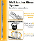 Built Different Adjustable Aluminum Resistance Band Wall Anchor With 40 Inch Sliding Track and 39 Precise Height Positions close-up of 40 inch aluminum rail system.