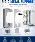Premium Metal Wall Plate Spacers For Snapping Out Wonky Electrical Outlets And Locking In A Smooth Flush Fit For Straight Shot Home Repair Jobs With Zero Shake Or Wobble. Galvanized metal construction with smooth edges.