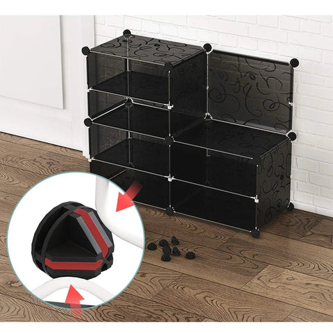 Modular Six Tier Shoe Rack Storage Shelf Two Column Design Holds Twenty Four Pairs Heavy Duty Plastic Build compact design.