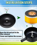 Installation steps for 8 Pack Replacement Air Compressor Filter Elements 2.55 Inch Outer Diameter And 1.45 Inch Inner Diameter And 1.59 Inch High For Piston Type Intake Paper Filters Easy Install Pro Grade Built To Last Keeps Your Compressor Breathing Clean.