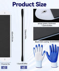 Top Tier Heavy Duty Appliance Sliders With Long Pull Strap And Grippy Moving Gloves size chart showing dimensions and material details.