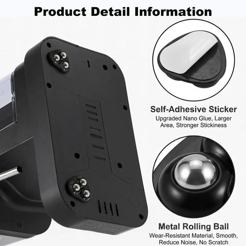 Close-up of No Sweat Countertop Appliance Rollers Sliders Set showing self-adhesive sticker and metal rolling ball details.