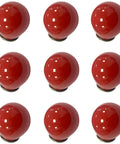 Fire Red Mini Round Cabinet Knobs And Drawer Pulls Set Of 10 With Mounting Screws Electroplated Ceramic Handles For Kitchen Cupboards - glossy red knobs