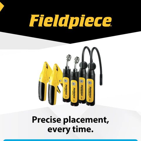 Pro Grade HVAC Wireless Probe Kit Featuring Rapid Rail Tech Nails Dead On Temps And Pressures Instant Lock with yellow clips and probes.