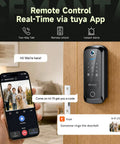 5 In 1 Smart Lock With Built In Camera And Doorbell, Keyless Entry Deadbolt, Wifi Enabled Electronic Lock For Home with phone control.
