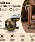 Vintage 2 Inch Furniture Ball Caster Wheels Antiqued Brass Finish Set Of 4 Heavy Duty Locking Casters That Roll Easy On kitchen carts and dressers.