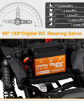 Beefy High Torque RC Servo 35kg Waterproof Metal Gears installed in RC model, showing adjustable angles and connectors