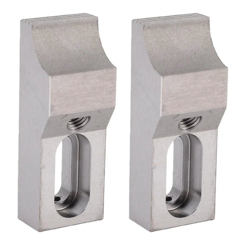 Rock Solid Side Clamp Vise 2 Pack With Low Profile CNC Design For Millers Made From Epic S136H Steel Perfect For Tight Gaps And Small Machining Jobs That Need Serious Grip Power Without The Bulk, showing two CNC machined vises.