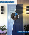 Dusk To Dawn Sensor Outdoor Wall Light Up Down Exterior Fixture Waterproof Black Aluminum Housing For Front Porch