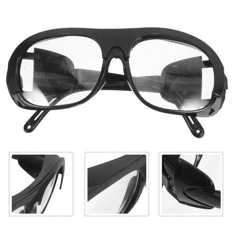 Six Piece Heavy Duty Welding Safety Glasses Ironclad Brazing Eyewear with clear lenses and black durable plastic frame