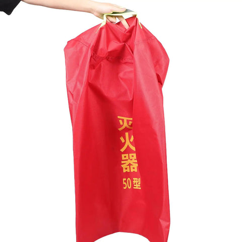 Tough as Nails Heavy Duty Fire Extinguisher Cover Waterproof Hydrant Sleeve featuring a red fabric, easy to carry, for outdoor use.