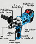 No Fuss 2 In 1 Cordless Drill And Mixer Boasts A Slick 180 Degree Swivel Handle And Snappy 2 Speed Torque for easy use