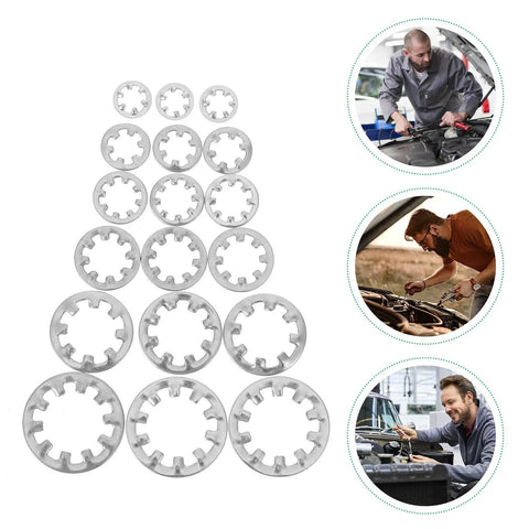 Internal Tooth Locking Washers Set In Stainless Steel 300 Pieces Star Shape Lock Washers layout with automotive usage