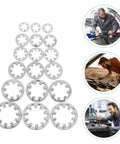 Internal Tooth Lock Washers Set In Stainless Steel For Industrial Fastening, 300 Piece Assortment Kit shown with automotive use