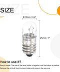 E10 Screw Base Miniature Bulbs For DC 12V Projects Packing Ten Warm Yellow Glow With Tough As Nails Shock Proof Build And A Nifty Keepsake Box For Simple Installations And Cool Tweaks - 10mm bulb