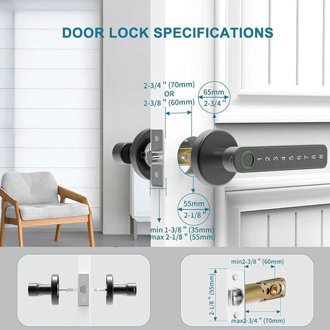 Smart Fingerprint Door Lock With Five Entry Methods Including Anti Peep Passcode IC Cards App And Physical Key 96 Percent