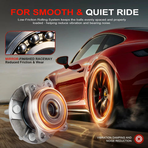 Heavy Duty Front Wheel Bearing And Hub Assembly Featuring A Bulletproof 5 Lug Design Oem 513257 with low-friction rolling system.