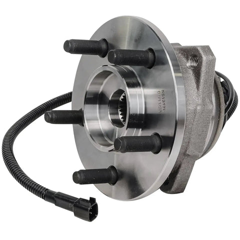 Heavy Duty Dual Front Wheel Bearing Hubs For Jeep Liberty 2002 To 2007 5 Lug 4WD ABS with sensor wire for easy installation.
