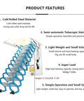 Game Changer Electric Attic Ladder Pull Down Design With Comfort Grip Armrests For Effortless Ceiling Access Built From Heavy Duty Titanium Alloy For Rock Solid Daily Use And Super Easy Setup shown with cold rolled steel material and semi-automatic design.