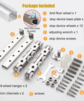 Soft Close Bifold Sliding Barn Door Hardware Kit includes aluminum track, rollers, mounting brackets, and screws for easy DIY installation.