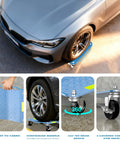 Heavy Duty Car Dolly Set of 4 with 6000 Lbs Per Unit Capacity showcases the concealed handle and 360° swivel wheel features.