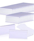 Heavy Duty PVC Wire Shelf Label Holders 30 Pack Clear Display Fronts, transparent clips with price tag swaps.