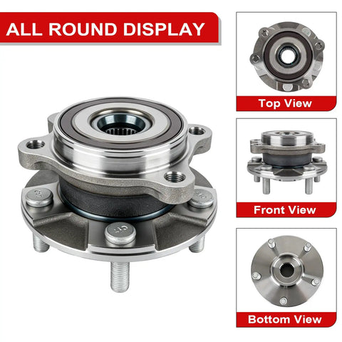Heavy Duty Front Wheel Bearing And Hub Assembly Featuring A Bulletproof 5 Lug Design Oem 513257 top and front, showcasing the assembly details.
