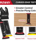 Extended Reach Titanium Oscillating Tool Blades For Metal And Wood Cutting With 70 Mm Deep Plunge Design Heavy Duty multi-tool blades.