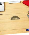 Vintage Shell Cabinet Pulls 4 Pack Antique Bronze Finish shown on wooden surface, heavy-duty cup handle for easy grip.