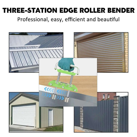 Pro Grade Metal Roller Bender Kit For 0 To 90 Degree Bends image with roof trims and kiosks, built for aluminum, copper, and steel