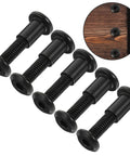 Badass Black Stainless Steel Binding Screws M6x25 Countersunk Barrel Nuts for Tough Leathercraft and Scrapbooking 5 Pack, black screws and detail