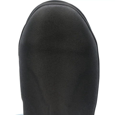 Close-up of Site Crew Approved Professional Heavy Duty Mens Steel Toe Work Boots Featuring Triple Rubber Toe Caps.