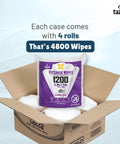 Box with Bulk Wipes 4 Pack 1200 Count Durable Pre Saturated Cleaning Wipes For Gym Equipment visible, packaging details shown