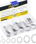 160Pcs 304 Stainless Steel Wedge Locking Washer Kit Conical Knurled Double Side Spring Washers in storage case