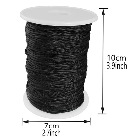 Bulletproof Two Millimeter Black Braided Lift Cord For Venetian Blinds And Window Shades No Sweat Replacement Rope on spool
