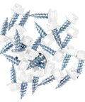 Tough As Nails Zinc Plated Steel Sheet Metal Screws For Gutter Downspouts And Light Gauge Build Outs With Easy Start Sharp Tips And Hex Drives Five Hundred Count White Fasteners displayed on a white background.