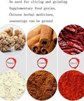 Grain Grinder 4500G Stainless Steel High Speed Pulverizer For Home And Commercial Milling, spices including sanqi, cinnamon, and chili.