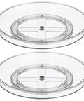 Slick Rotating Lazy Susan Turntable Spinner Fully Swiveling 11.5 Inch Clear Plastic Round Organizer set of 2