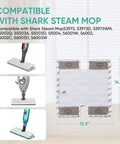 Diagram showing compatible Shark mops with 4 Pack Genius Steam Mop Pads Compatible With Shark Genius Hard Floor Cleaning System And Lift Away Pro Pocket Mops S5003D S6002 S5004Q S3973D Part XTP184 P184WQ Easy Fit Durable Cleaning Pads For Deep Clean.