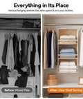 Image showing Top Quality Double Pack Hanging Closet Organizer With Three Tier Foldable Build to store clothes and towels.