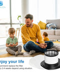 Family with children on floor next to Shark Vacuum Filter Replacement Kit For IX141 IX140 IZ140 IX142 IZ140C IX141C IX141H