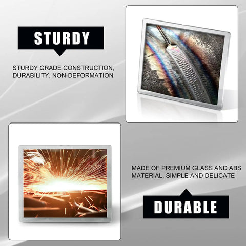 Heavy Duty Polycarbonate Welding Helmet Magnifying Lens 2.0 Diopter Cheater Lens close-up on welding details for clarity.