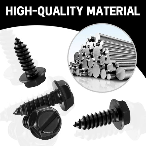 Universal License Plate Screws Set In Premium Stainless Steel Self Tapping Bolts For Cars Trucks And SUVs No Wobble Rattle Free Mounting