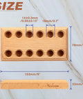 Wood Pliers Block Organizer for the Bench Fits 6 Pairs in a 12 Hole Pliers Rack with dimensions displayed