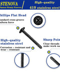 Heavy Duty 410 Stainless Steel Sheet Metal Screw Assortment Kit Dang Tough Self Drilling Fasteners for Sheet Metal flat head design