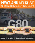 Three Eighths Inch Grade 80 Heavy Duty Binder Chain With Grab Hooks Ten Foot Long 7,100 Lbs Safe Working Load Tow Chain image