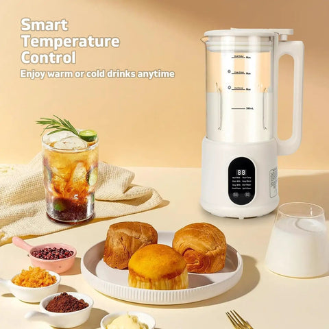 All In One Nut Milk Maker For Almond, Oat, Soy Milk And Plant Based Drinks, 40oz Capacity, 8 Functions, Auto Clean on kitchen counter